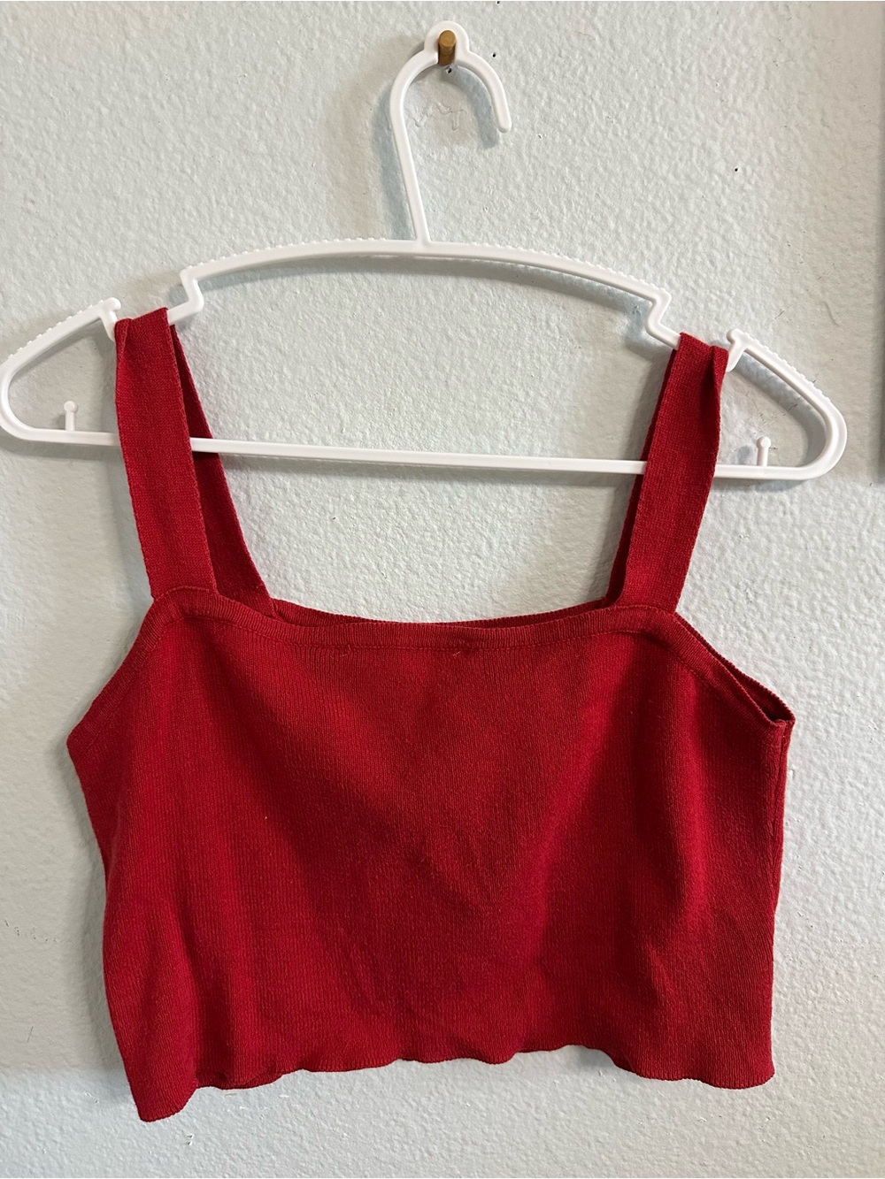 Brandy Melville Red Knit Cropped Tank